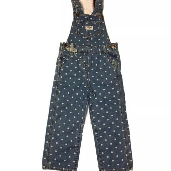 Kids Girl Oshkosh B Gosh Polka Dot Overall Vestbak - Picture 3 of 6